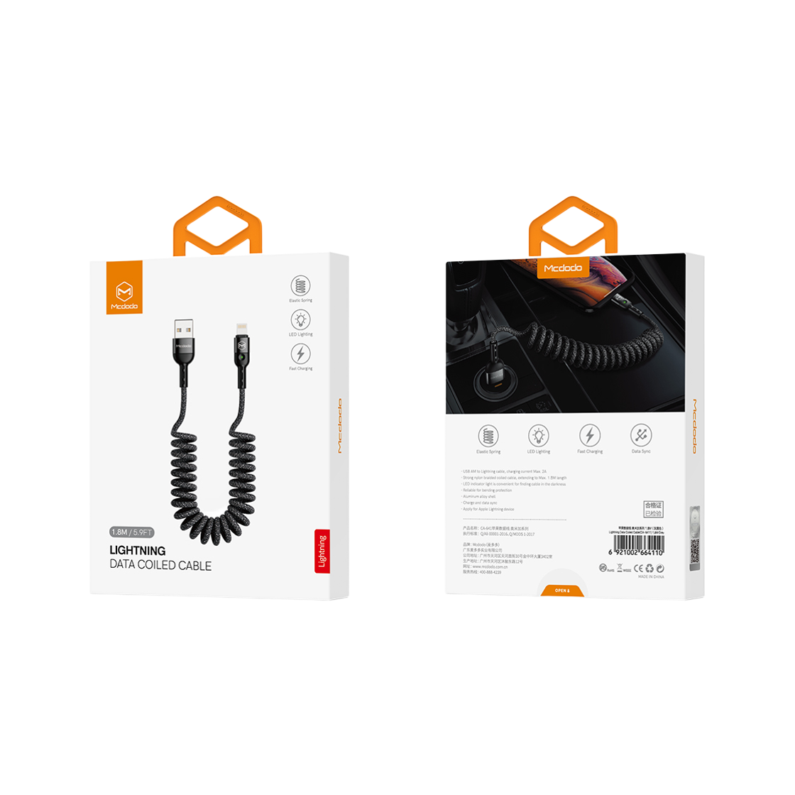 맥도도 코일 라이트닝 8핀 고속충전 케이블 CA641(Mcdodo Coil Lightning Fast Chage Cable CA641) - 2