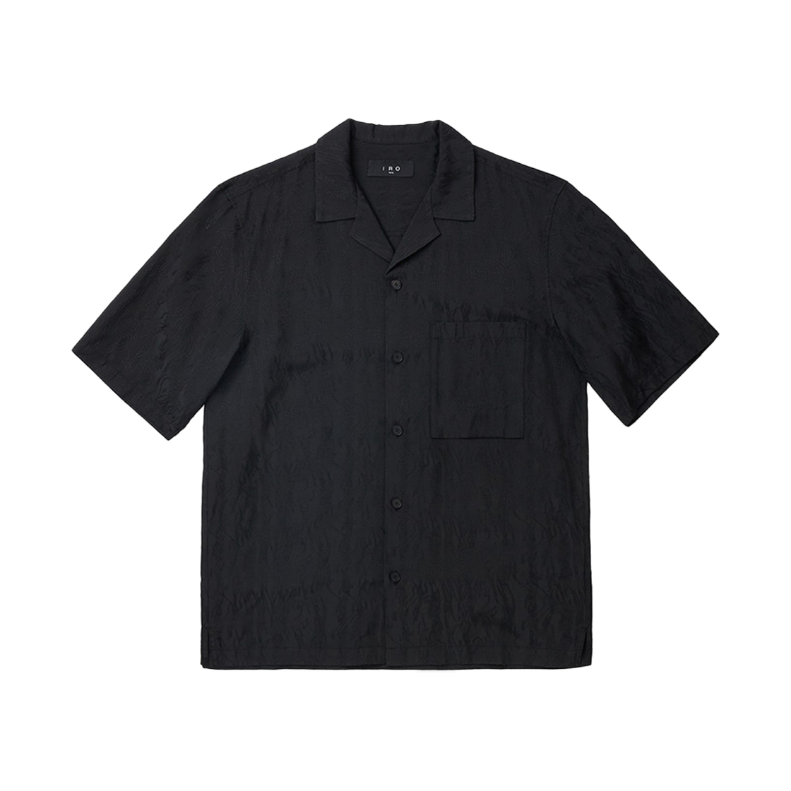 이로 이렘 플루이드 캠프 칼라 숏 슬리브 셔츠 블랙(Iro Irem Fluid Camp Collar Short Sleeve Shirt Black)