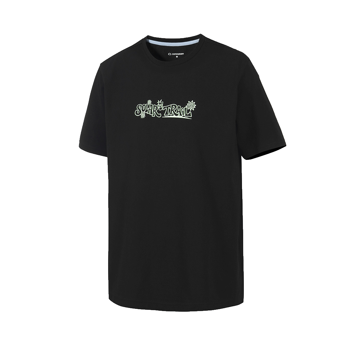 제로그램 SOLAR TRAIL Sorona 그래픽 반팔 티셔츠(ZEROGRAM Solar Trail Sorona Graphic SS Black) - 1
