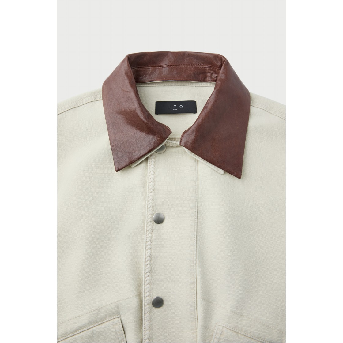 이로 엘레피 레더 칼라 워크 블루종 베이지(Iro Elefie Leather Collar Work Blouson Beige) - 4