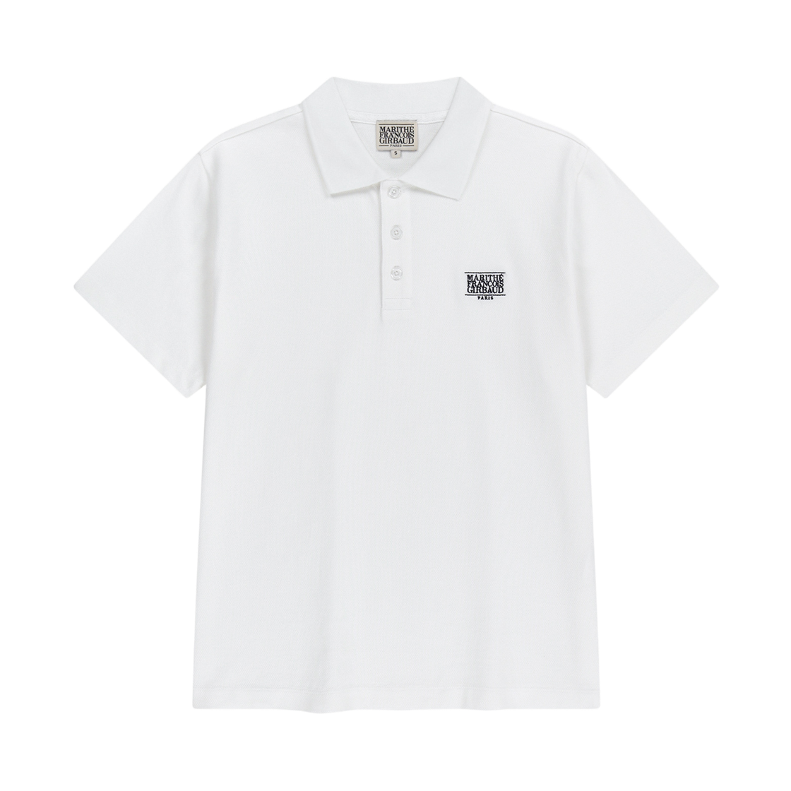 마리떼 프랑소와 저버 스몰 클래식 로고 피케 칼라 티셔츠 화이트(Marithe Francois Girbaud Small Classic Logo Pique Collar T-Shirt White) - 1