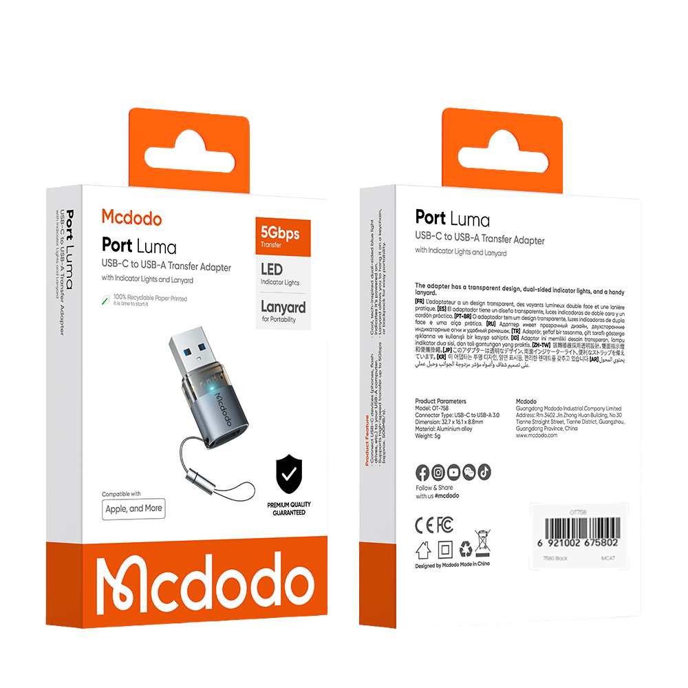 맥도도 TR 프로 C타입 to USB-A타입 미니 젠더 OT758(Mcdodo TR PRO C to USB-A Mini Adapter OT758) - 6
