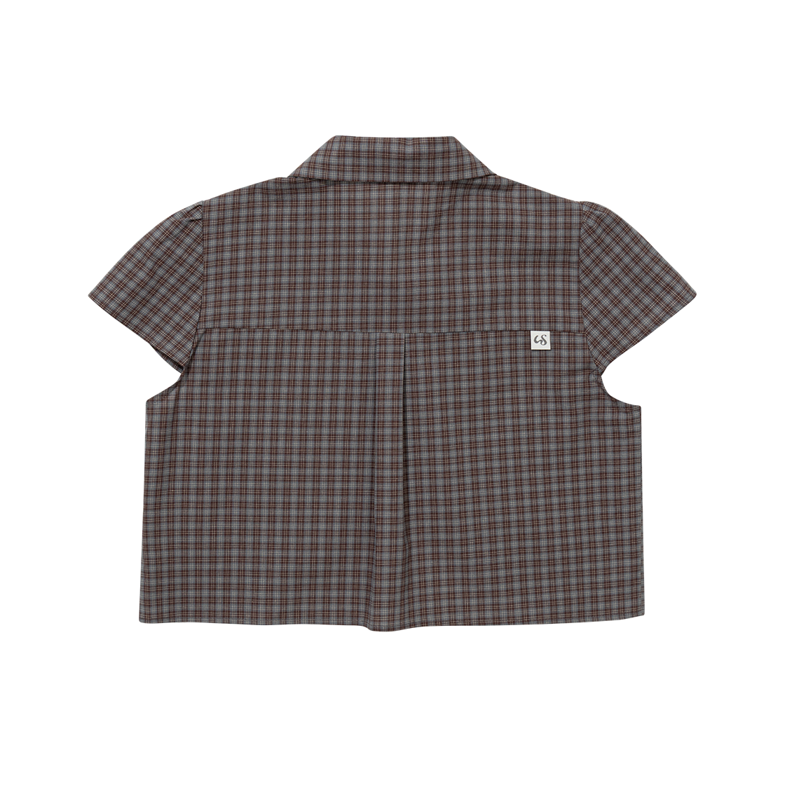 어글리쉐도우 체커드 더블 블라우스 브라운(UGLYSHADOW Checkered Double Blouse Brown) - 2