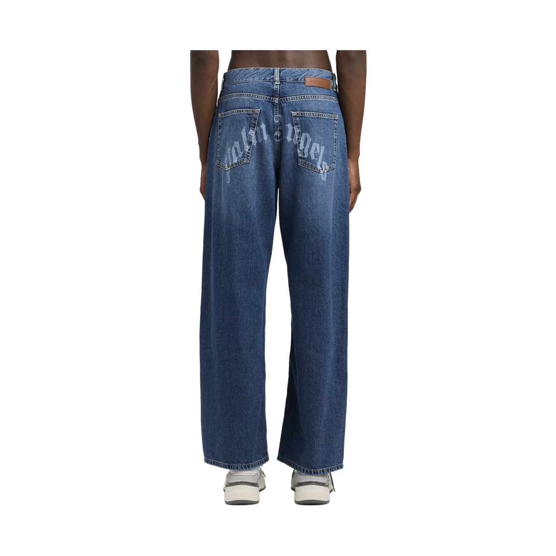 팜엔젤스 MW 커브드 로고 루즈 5 포켓 - 미디엄 블루 미디엄 블루(Palm Angels Mw Curved Logo Loose 5 Pocket - Medium Blue) - 4