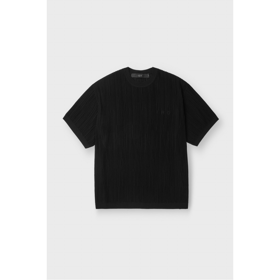 이로 플리츠 플리츠 반팔 라운드 스웨터 블랙(Iro Pleats Pleats Short Sleeve Round Sweater Black) - 2