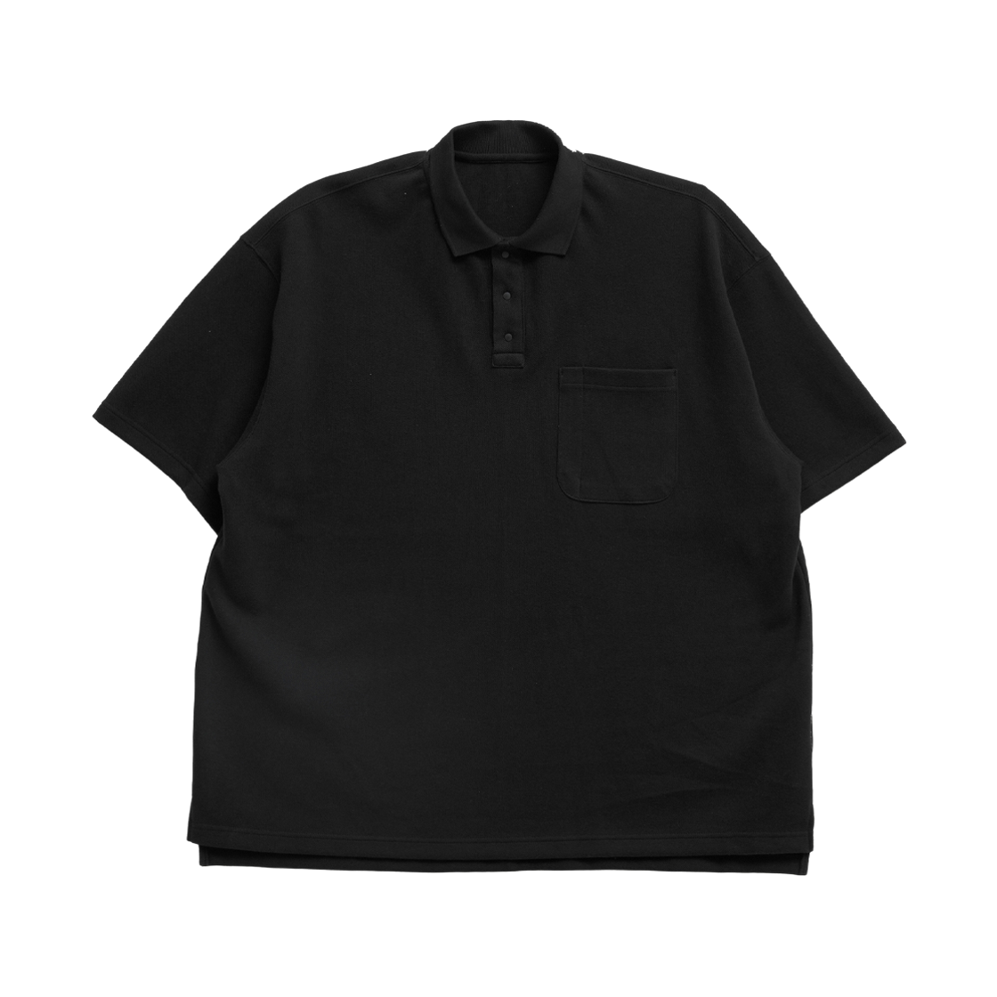 HOD26-01-TS007-BK HAVEOFFDUTY Pen Pocket Polo Neck T-shirts Black