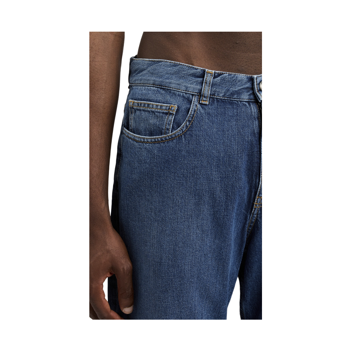 팜엔젤스 MW 커브드 로고 루즈 5 포켓 - 미디엄 블루 미디엄 블루(Palm Angels Mw Curved Logo Loose 5 Pocket - Medium Blue) - 5