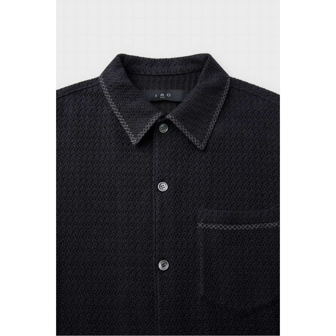 이로 베르뒤르 크로쉐 반팔 자수 셔츠 블랙(Iro Verdures Crochet Short Sleeve Embroidered Shirt Black) - 4