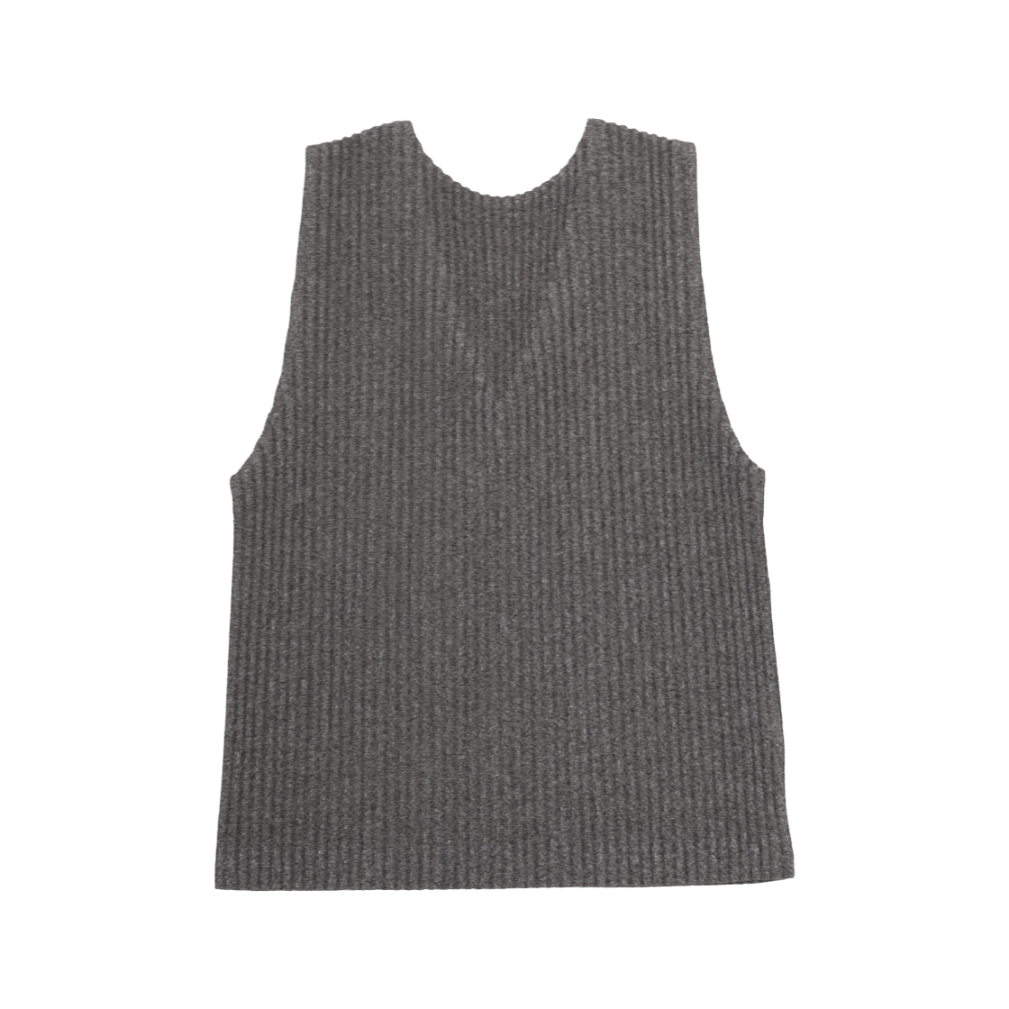 IT5BO9JGH634 Issey Miyake MI53JR751 Wool Pleats V-Neck Vest Charcoal