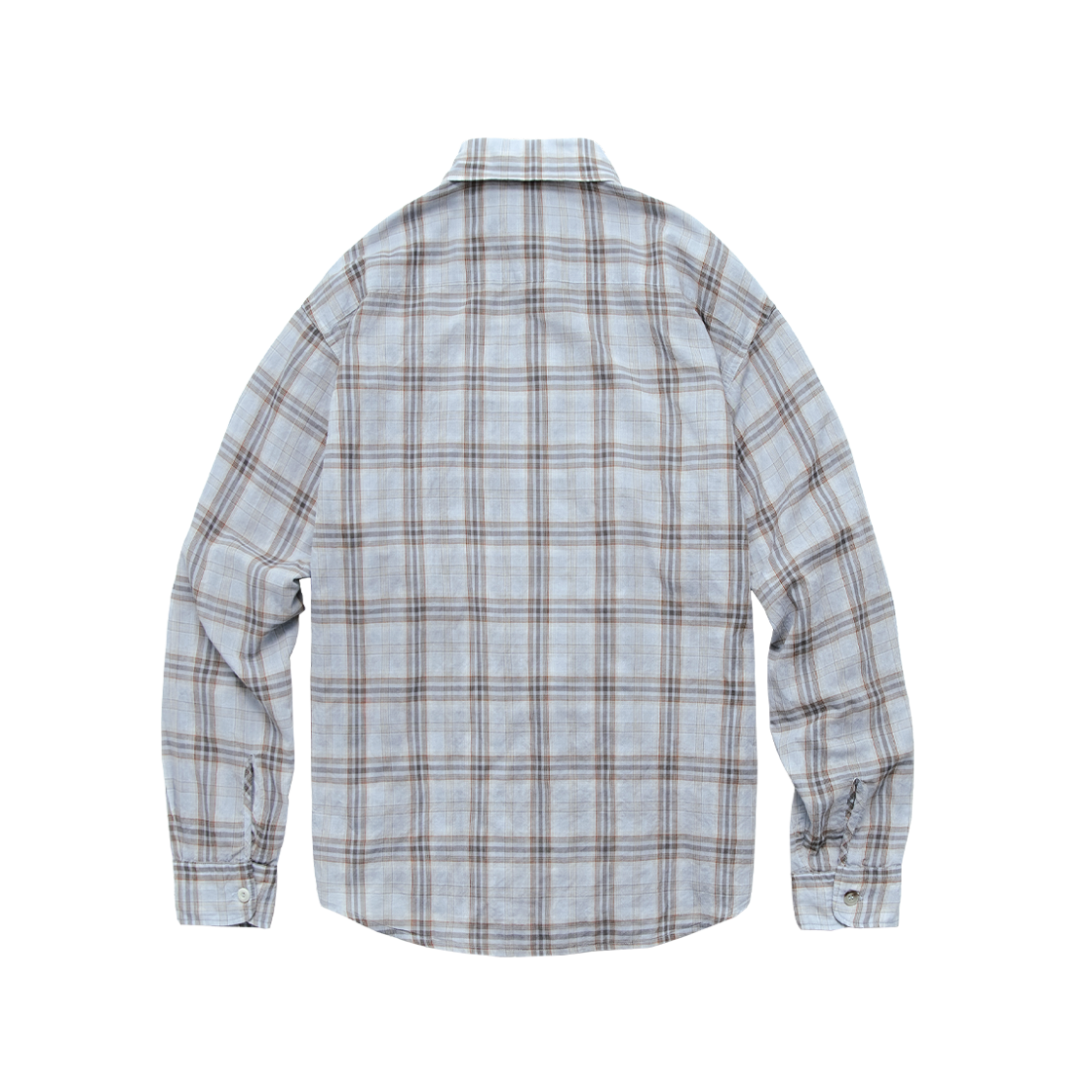 폴리테루 루즈드 체크 셔츠 라이트 블루(Polyteru Loosed Check Shirts Light Blue) - 2