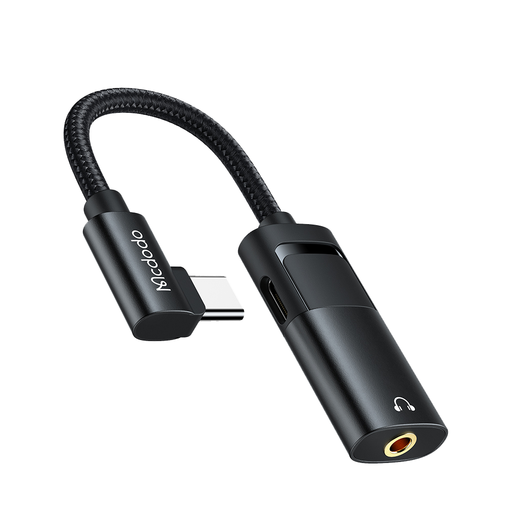 맥도도 90도 듀얼젠더 3.5mm AUX 오디오+C타입 충전 CA188(Mcdodo 90° Type-C to Dual Type-C & DC3.5mm CA188) - 1