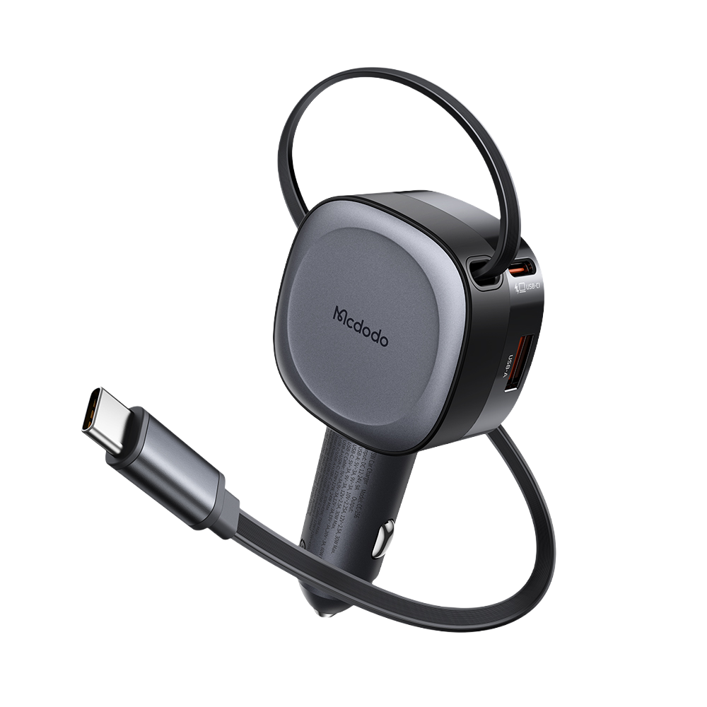 맥도도 75W C타입 케이블 일체형 차량용 2포트 고속충전기 CC156(Mcdodo 75W Multi USB Ports Car Fast Charger with Retractable Cable CC156) - 1