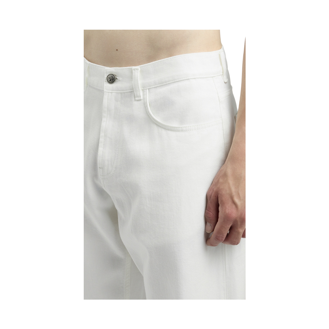 팜엔젤스 클래식 로고 데님 5 포켓 - 오프 화이트 블랙(Palm Angels Classic Logo Denim 5 Pockets - Off White Black) - 5