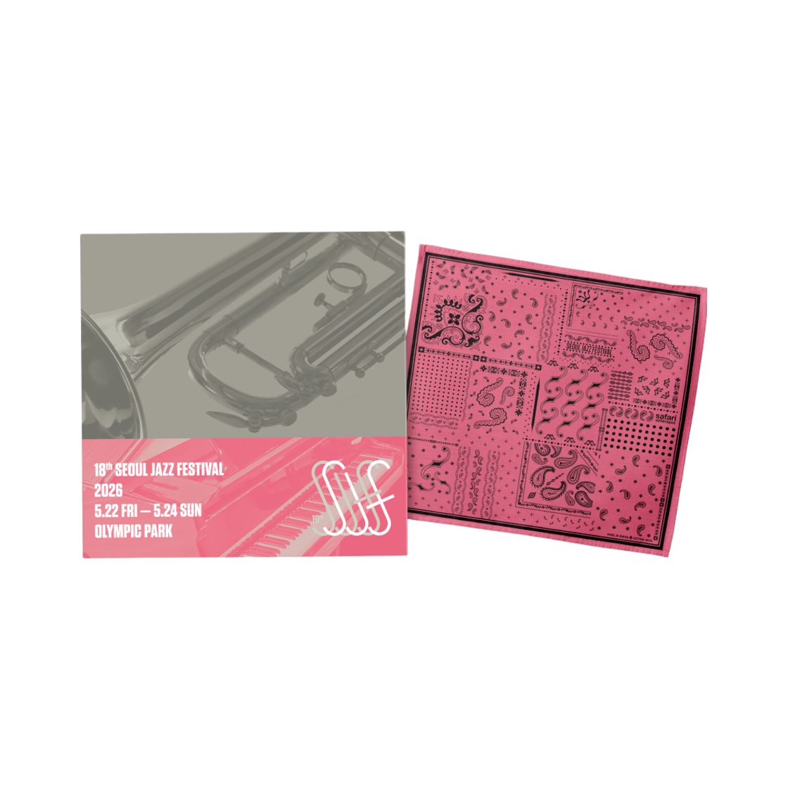 서울재즈페스티벌 반다나 - 패턴 핑크(SJF Bandana - Pattern Pink) - 1