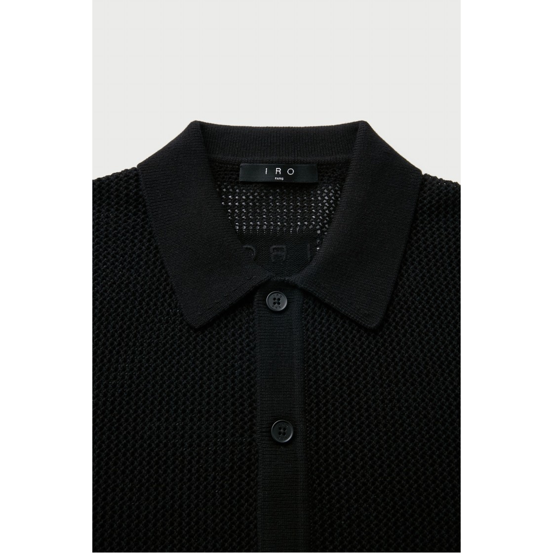 이로 브라치오 메쉬 텍스처 숏 슬리브 니트 블랙(Iro Bracio Mesh Texture Short Sleeve Knit Black) - 4