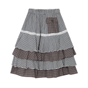 UGLYSHADOW Cancan Checkered Mix Skirt Navy