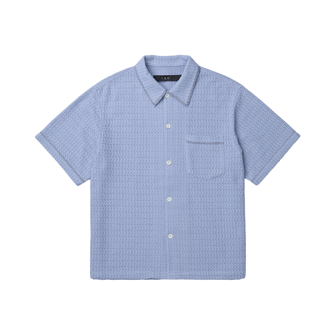이로 베르뒤르 크로쉐 반팔 자수 셔츠 라이트 블루(Iro Verdures Crochet Short Sleeve Embroidered Shirt Light Blue) - 1