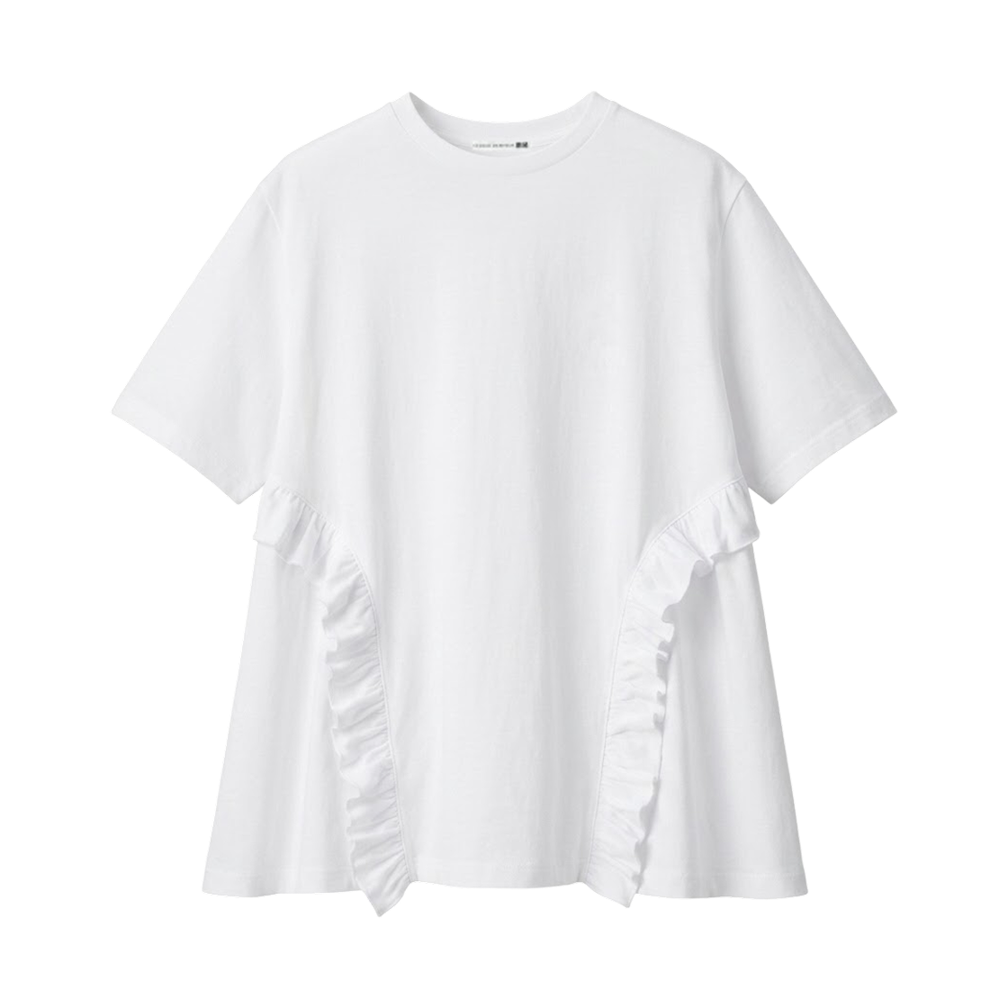 (W) 유니클로 x 세실리에 반센 프릴 티셔츠 화이트((W) Uniqlo x Cecilie Bahnsen Frill T-Shirt White) - 1