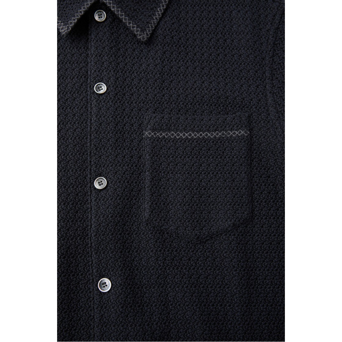 이로 베르뒤르 크로쉐 반팔 자수 셔츠 블랙(Iro Verdures Crochet Short Sleeve Embroidered Shirt Black) - 5