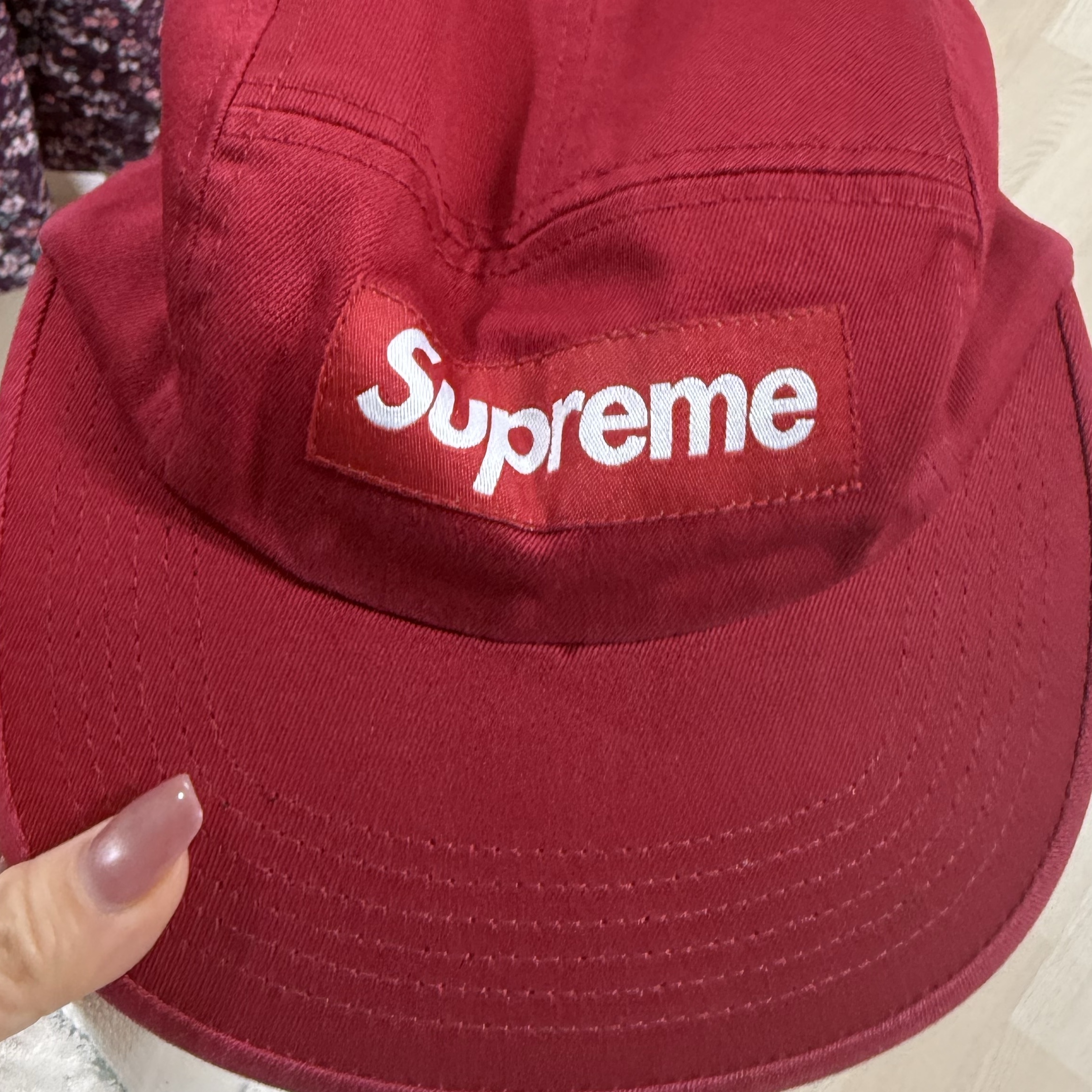 Supreme Washed Chino Twill Camp Cap Red - 26SS 착용 스타일
