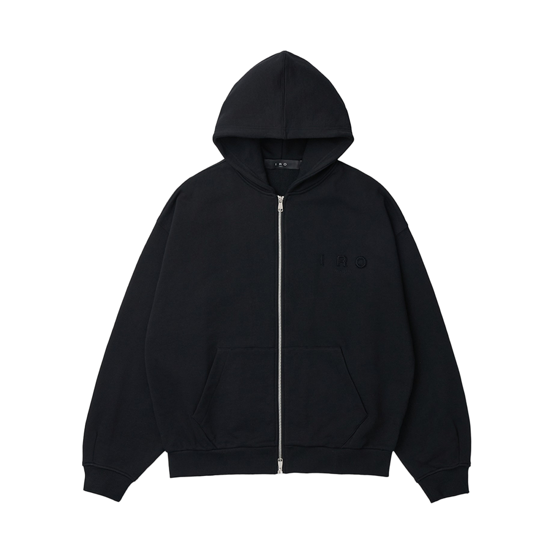 이로 크루슈 베이직 로고 후드 집업 블랙(Iro Cruche Basic Logo Hood Zip-Up Black)