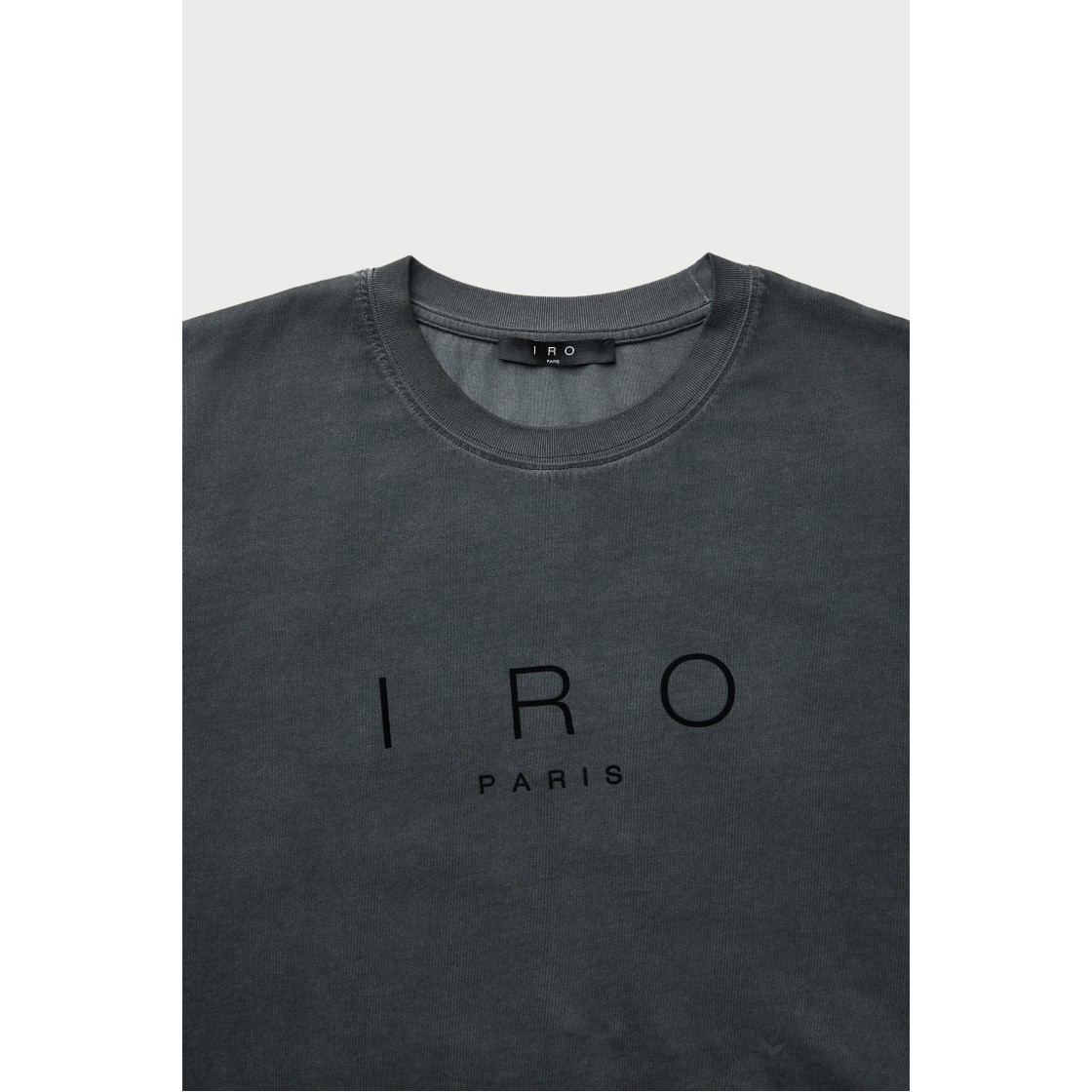 이로 코린 로고 코튼 티셔츠 스톤 블랙(Iro Corin Logo Cotton T-Shirt Black Ston) - 4