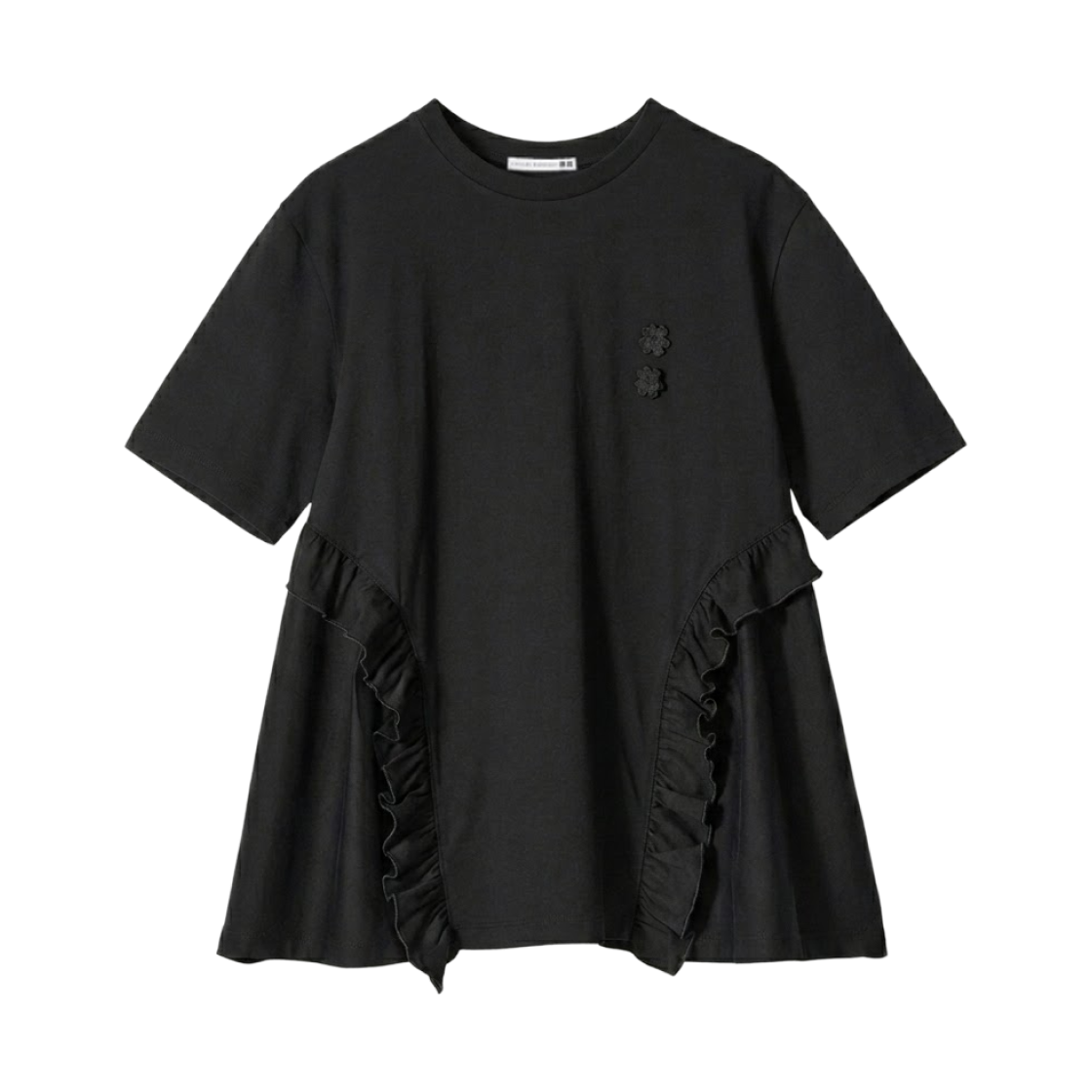 488087-09 (W) Uniqlo x Cecilie Bahnsen Frill T-Shirt Black