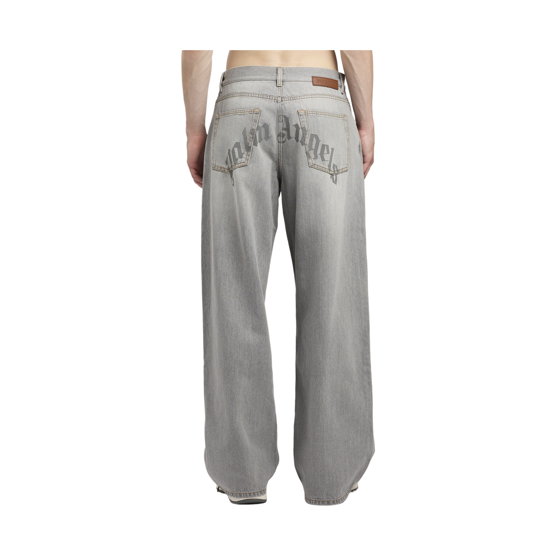 팜엔젤스 WW 커브드 로고 루즈 5 포켓 - 오프 화이트 오프 화이트(Palm Angels Ww Curved Logo Loose 5 Pocket - Off White) - 4