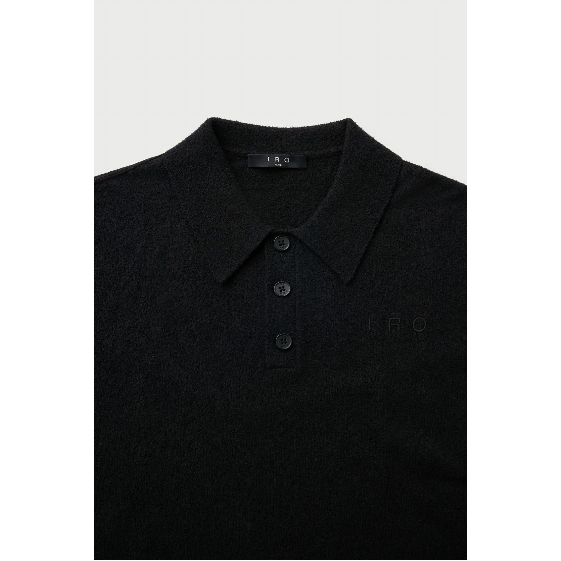 이로 바란코 버튼 카라 숏 슬리브 니트 블랙(Iro Baranco Button Collar Short Sleeve Knit Black) - 4