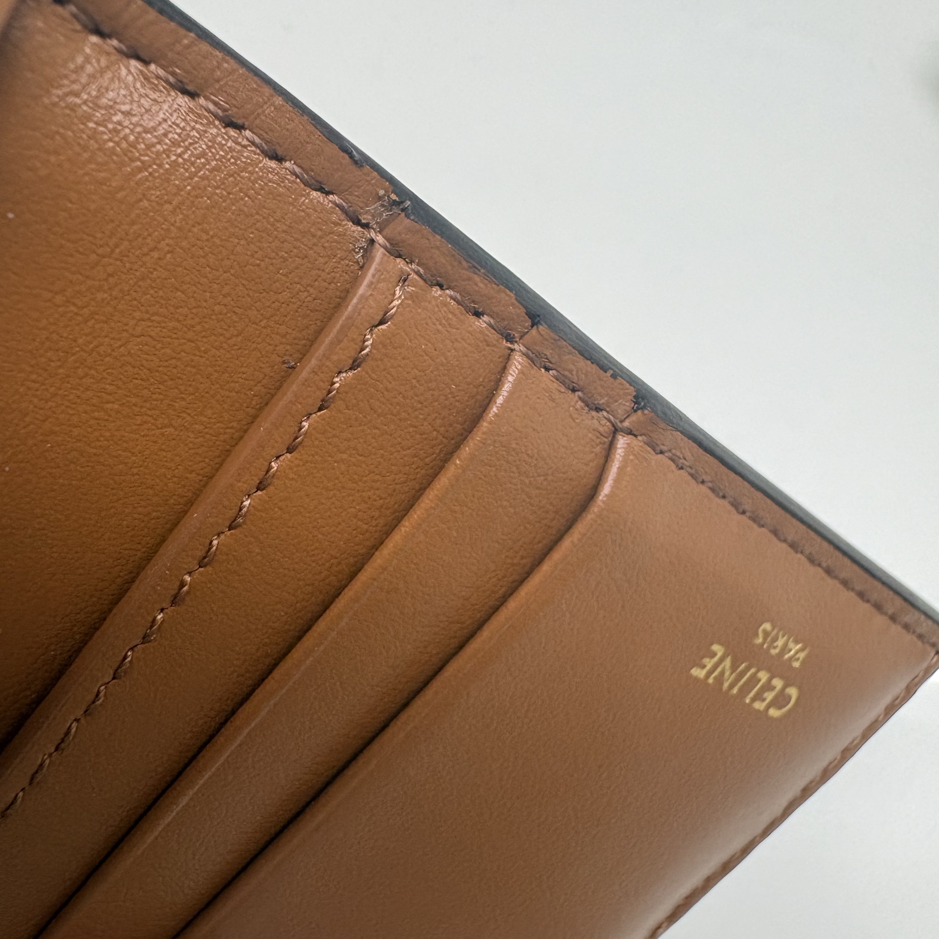 Celine Bi-Fold Card Holder in Triomphe Canvas Tan 착용 스타일 - 2