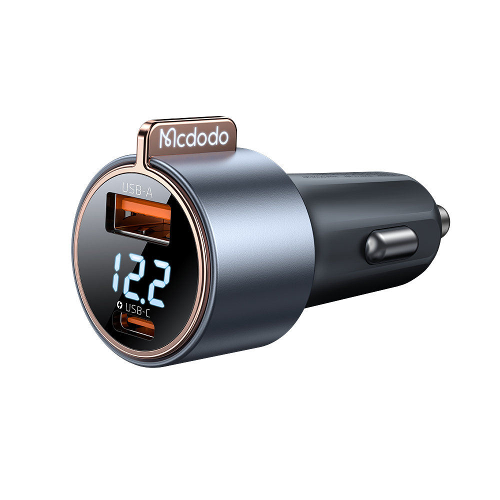 맥도도 75W 디스플레이 2포트 차량용 고속충전기 C타입+USB-A타입 CC369(Mcdodo PD 75W USB-C + USB-A Car Charger CC369) - 2