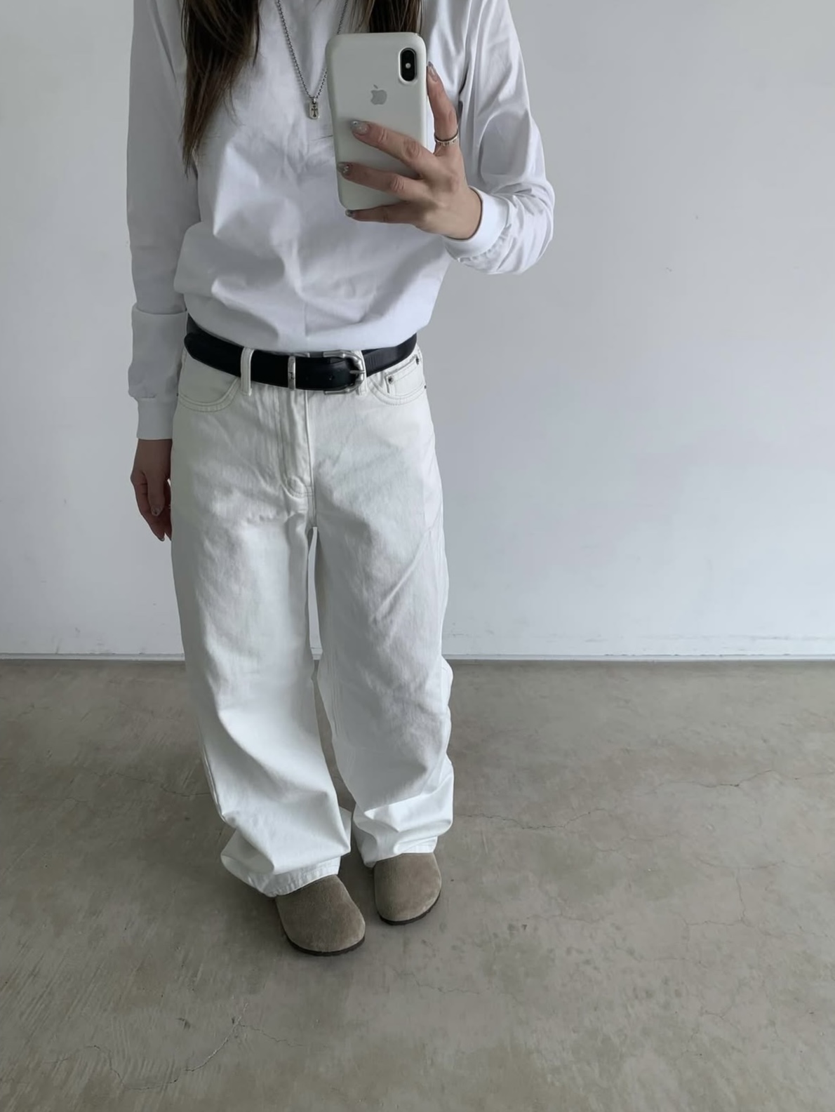 Stussy Metal S Tip Belt Black, Birkenstock Boston Soft Footbed Taupe - Regular 착용 스타일
