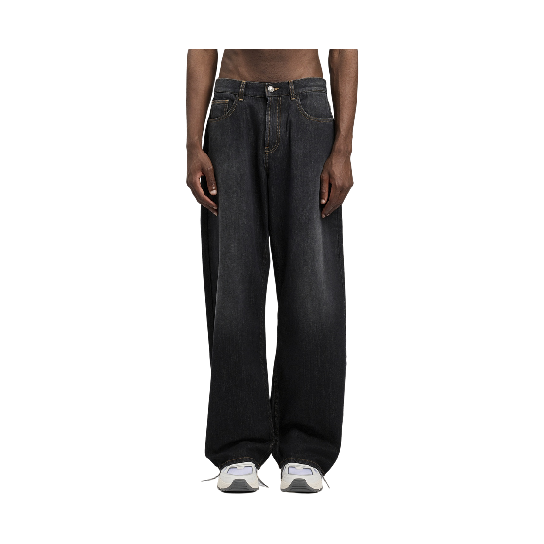 팜엔젤스 VW 커브드 로고 루즈 5 포켓 - 빈티지 블랙 빈티지 블랙(Palm Angels Vw Curved Logo Loose 5 Pocket - Vintage Black) - 2