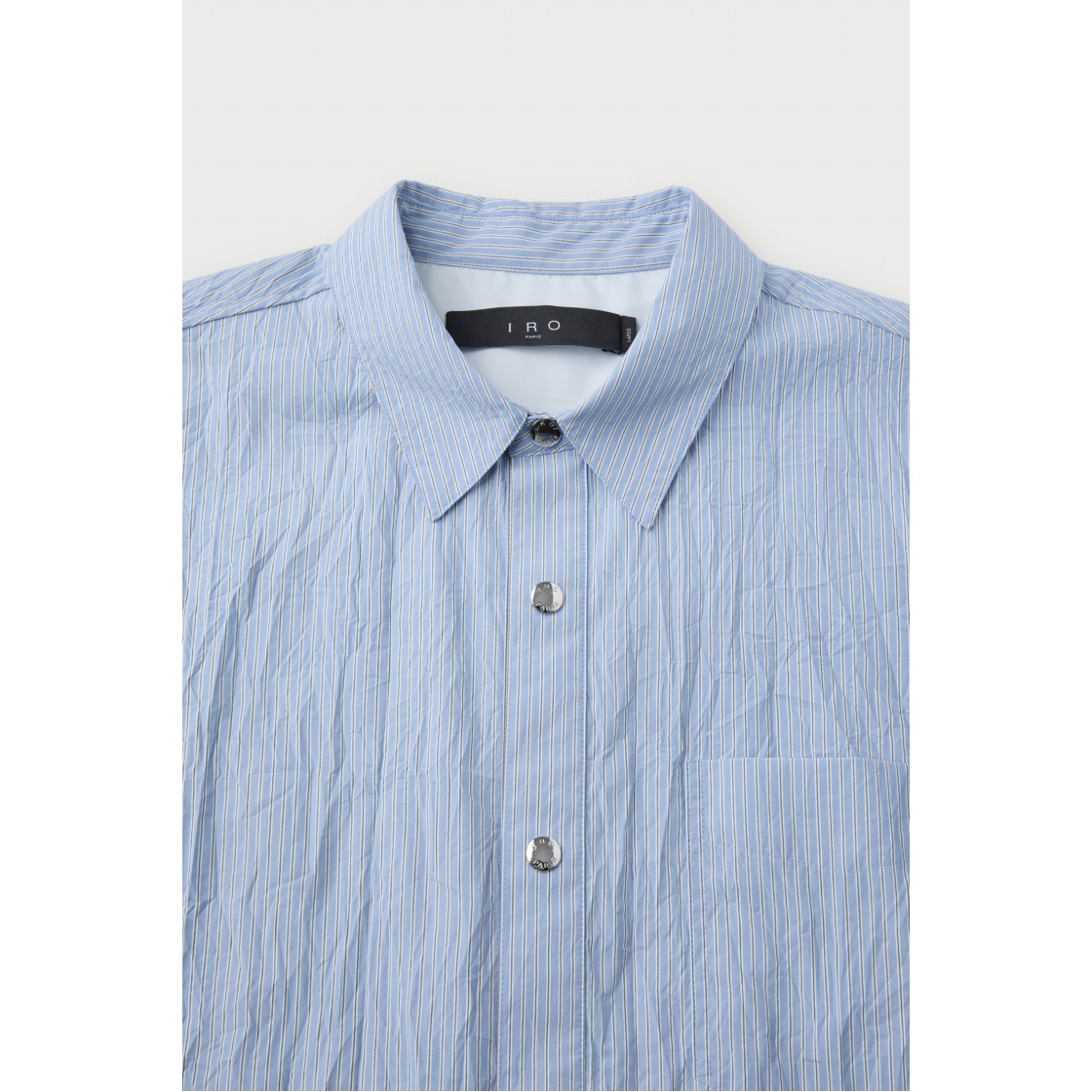 이로 스트라이프 크리즈 유틸리티 셔켓 라이트 블루(Iro Stripe Crease Utility Shacket Light Blue) - 5