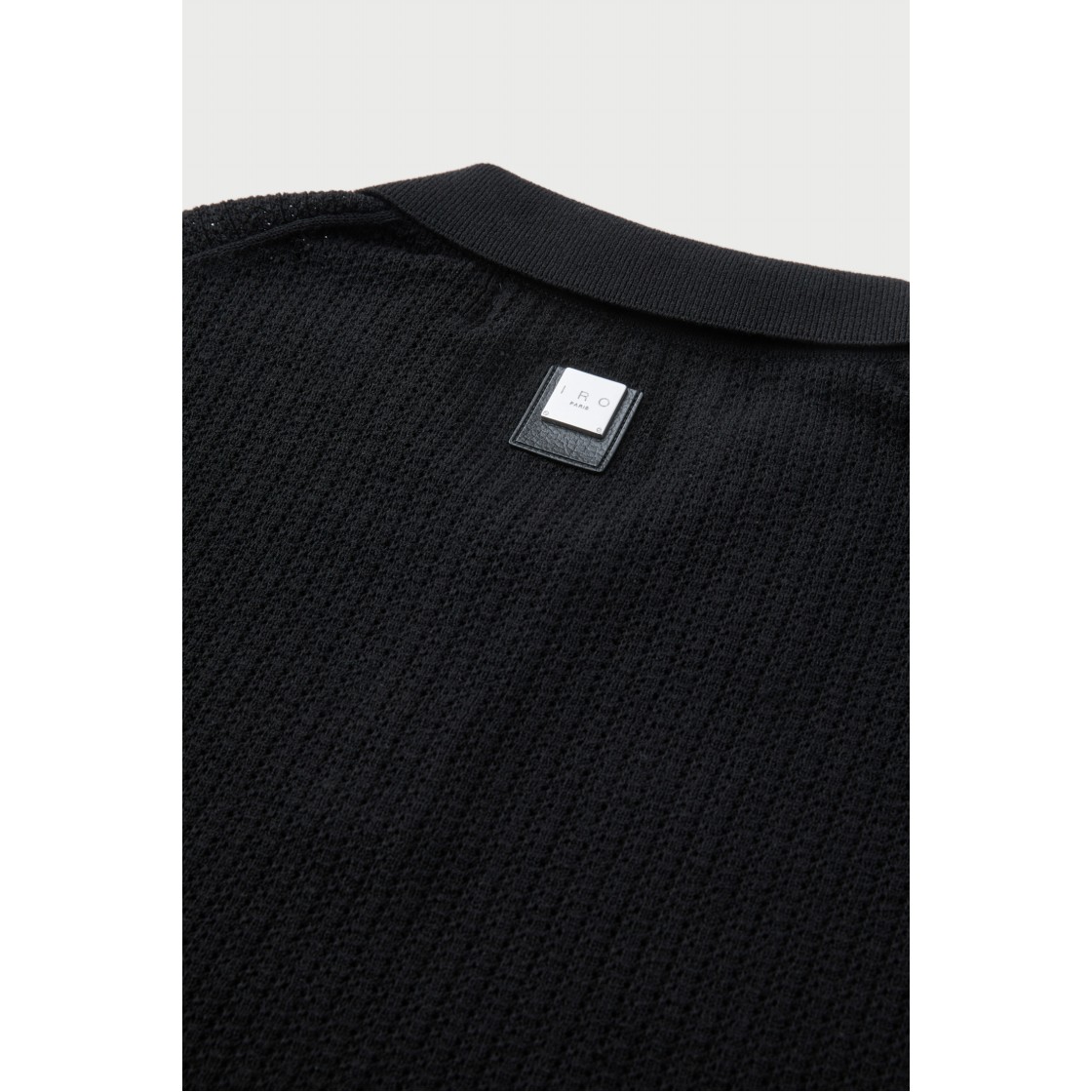 이로 린 미니멀 조직 변형 카라 반팔 니트 블랙(Iro Ligne Minimal Texture Variation Collar Short Sleeve Knit Black) - 5