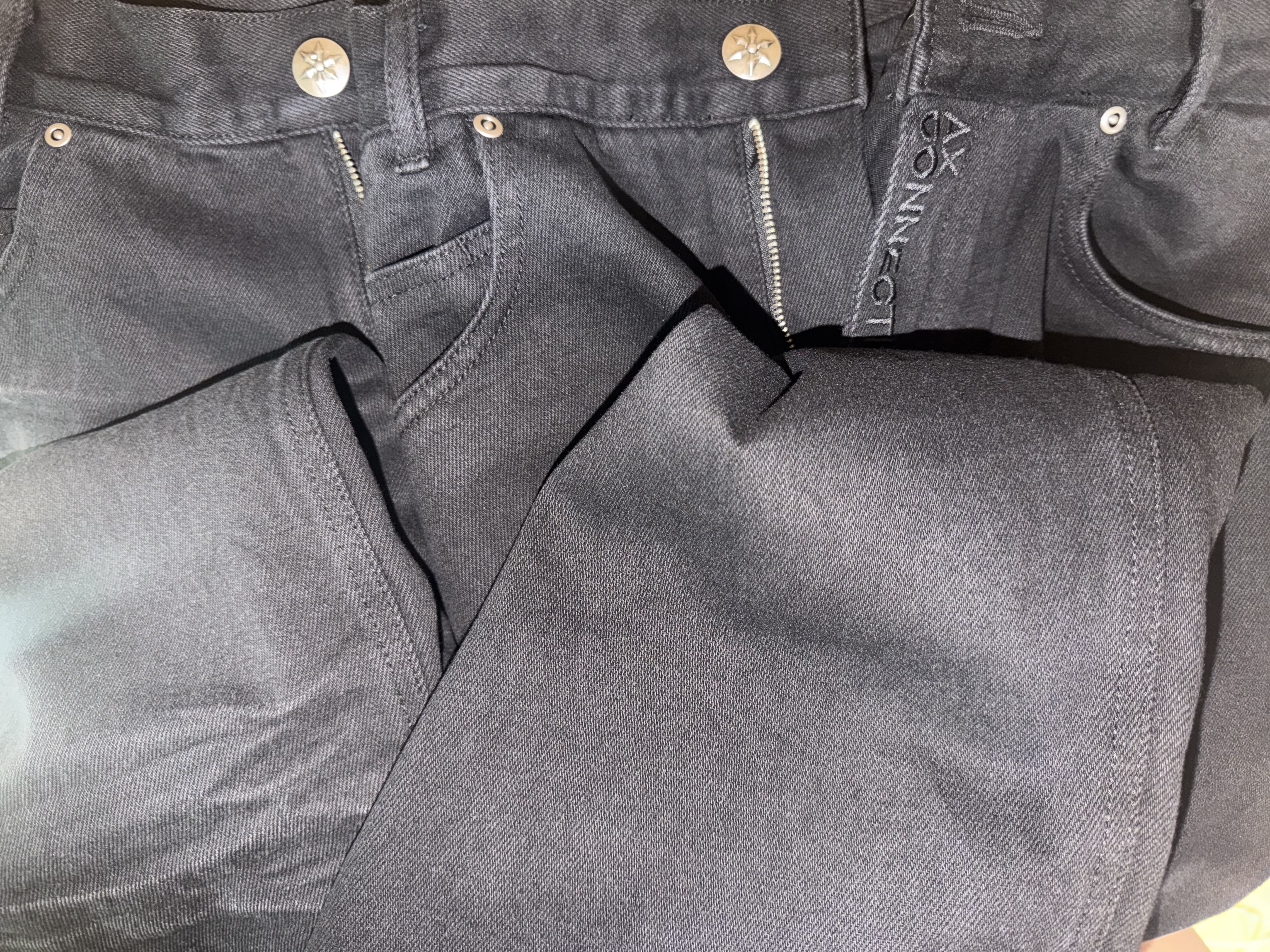 AX CONNECTION Raised Surface Washed Wide Denim Pants, AX CONNECTION Work Washed Wide Denim Pants 착용 스타일