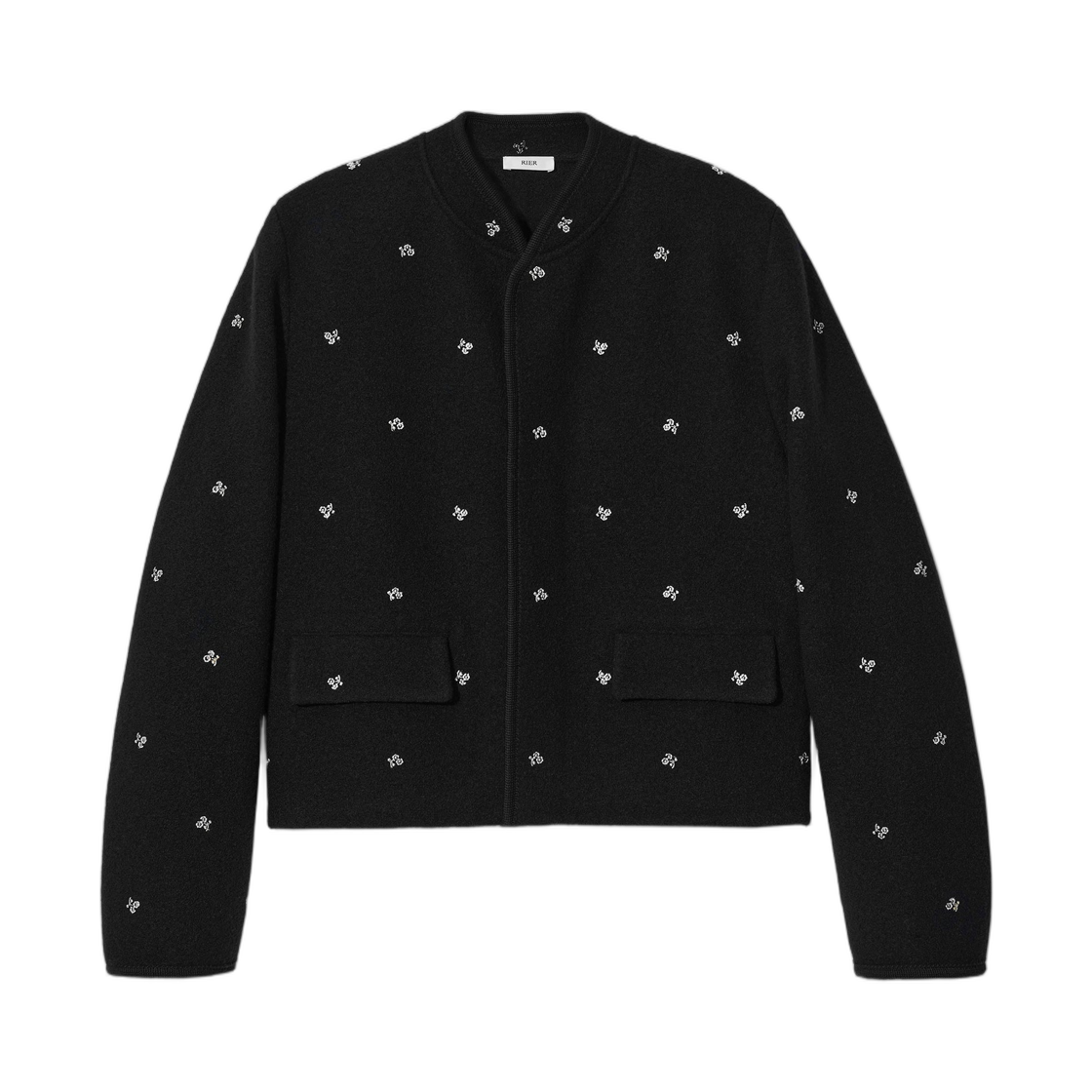 리에르 워커 자켓 시티 크롭 플라워즈 블랙(Rier Walker Jacket City Crop Flowers Black)