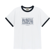 Marithe Francois Girbaud Aerocool Crack Classic Logo Ringer T-Shirt White