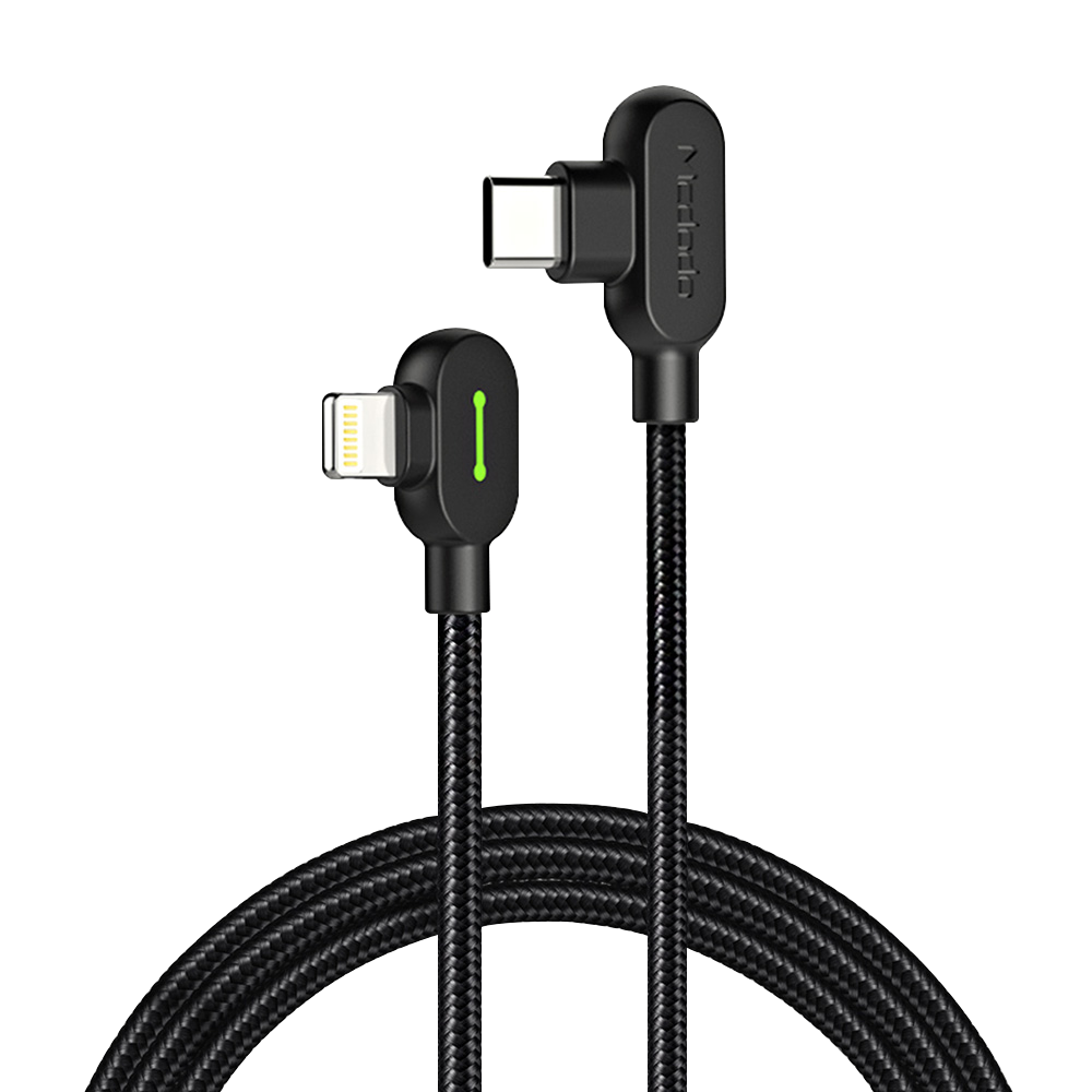 맥도도 90도 라이트 C타입 to 8핀 라이트닝 PD 고속충전 케이블 CA737(Mcdodo 90° Light C to Lightning 8pin PD Fast Charging Cable CA737)