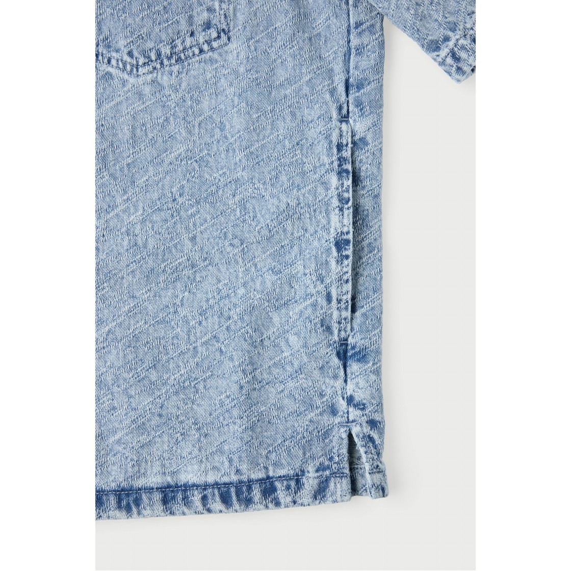 이로 셀로지 워시드 라이트 데님 숏 슬리브 셔츠 블루(Iro Celosie Washed Light Denim Short Sleeve Shirt Blue) - 6