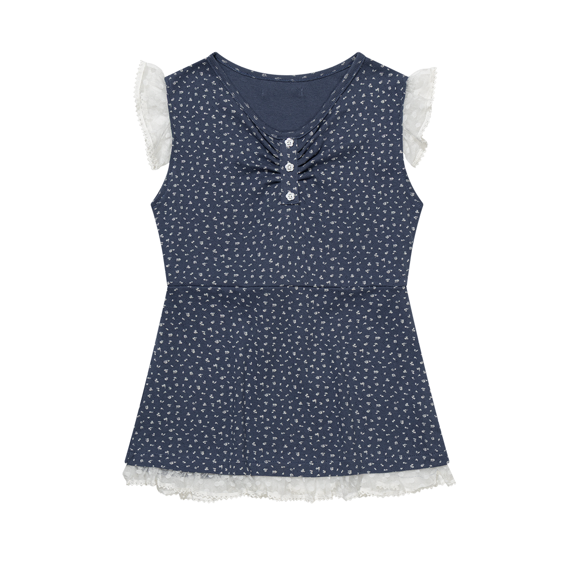 MID043 UGLYSHADOW Flower Lace Sleeveless Blue