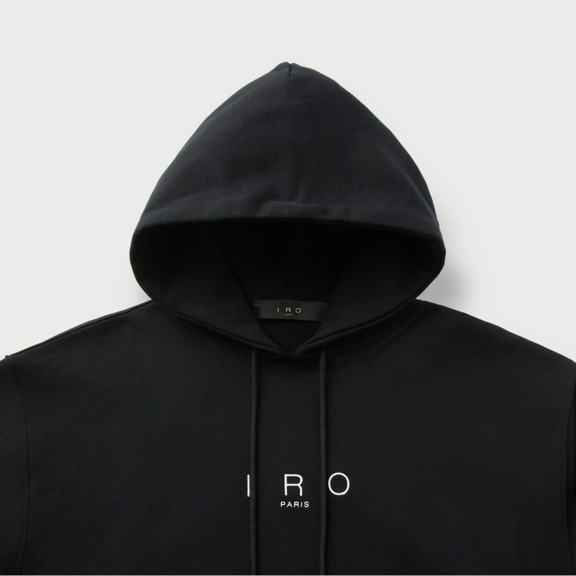 이로 베셀스 베이직 로고자수 스웻후디 블랙(Iro Vessels Basic Logo Embroidered Sweat Hoodie Black) - 4