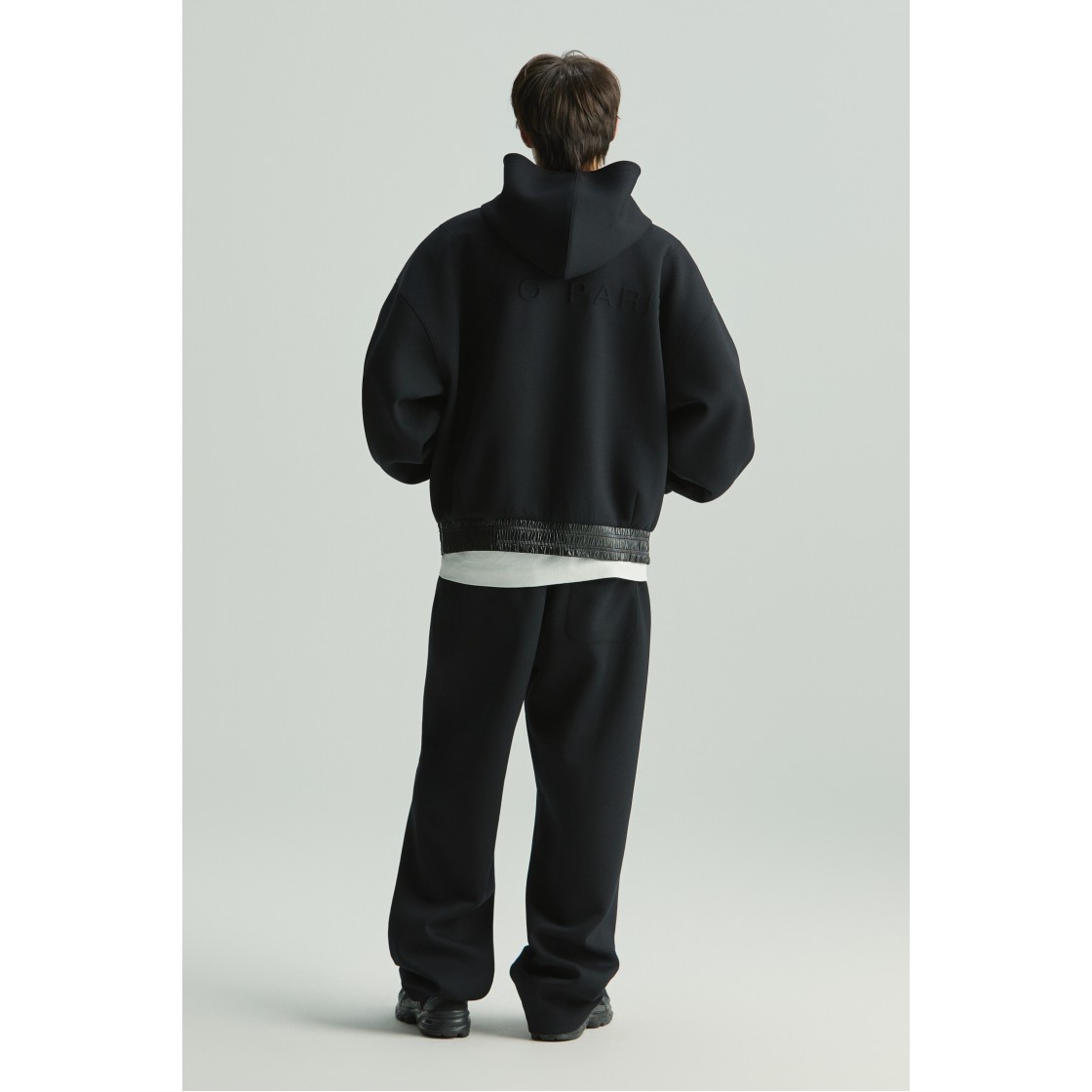 이로 바그 쿠션지 와이드 스트레이트 핏 팬츠 블랙(Iro Vague Cushion Fabric Wide Straight Fit Pants Black) - 4