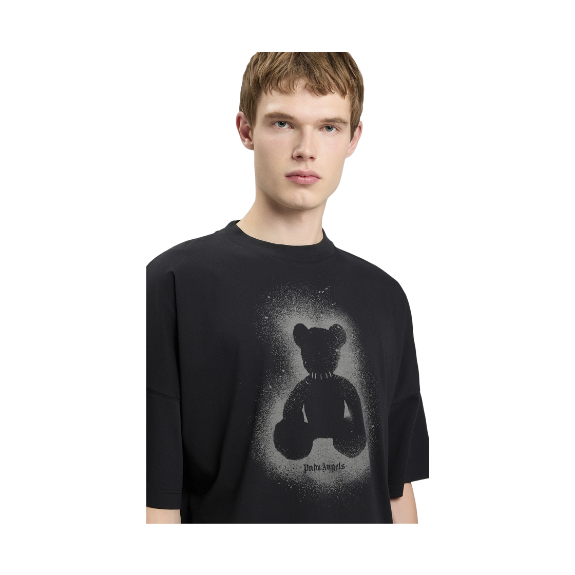 팜엔젤스 스프레이 베어 오버 티셔츠 - 블랙 다크 그레이(Palm Angels Spray Bear Over Tee - Black Dark Grey) - 5