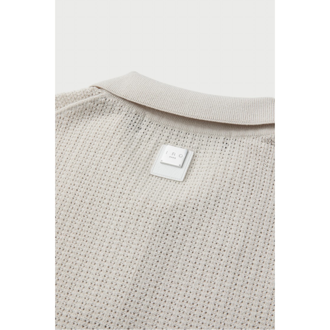 이로 린 미니멀 조직 변형 카라 반팔 니트 아이보리(Iro Ligne Minimal Texture Variation Collar Short Sleeve Knit Ivory) - 6