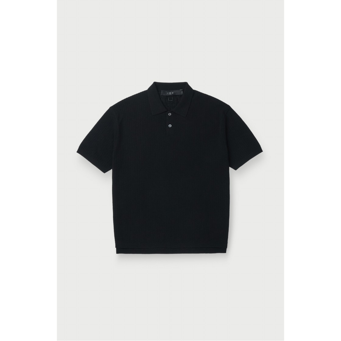이로 린 미니멀 조직 변형 카라 반팔 니트 블랙(Iro Ligne Minimal Texture Variation Collar Short Sleeve Knit Black) - 2