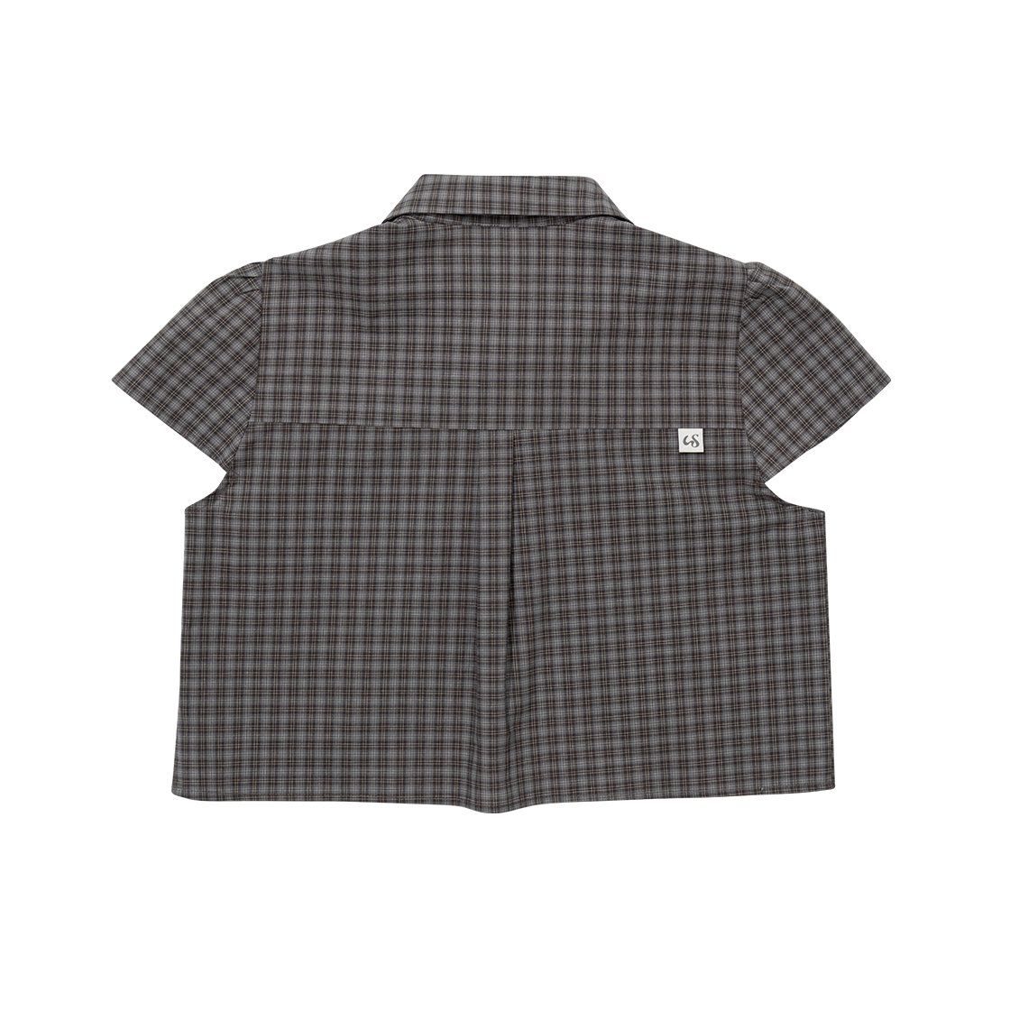 어글리쉐도우 체커드 더블 블라우스 그레이(UGLYSHADOW Checkered Double Blouse Grey) - 2