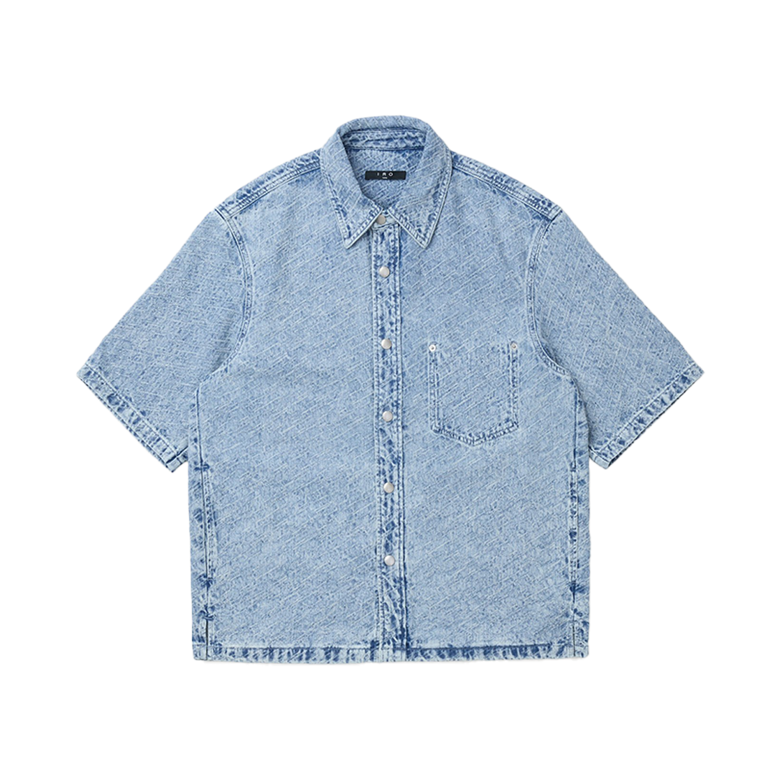 이로 셀로지 워시드 라이트 데님 숏 슬리브 셔츠 블루(Iro Celosie Washed Light Denim Short Sleeve Shirt Blue) - 1