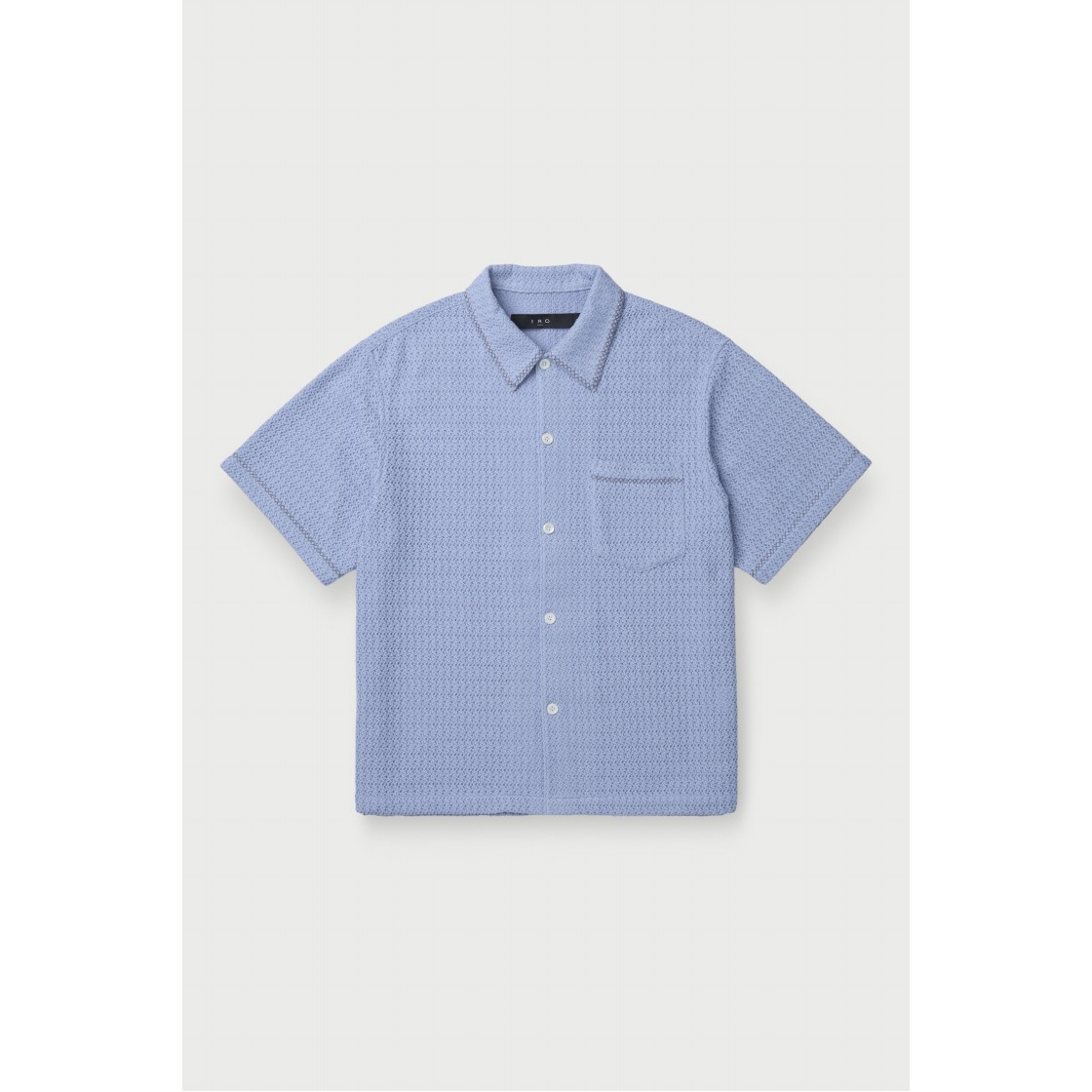 이로 베르뒤르 크로쉐 반팔 자수 셔츠 라이트 블루(Iro Verdures Crochet Short Sleeve Embroidered Shirt Light Blue) - 2