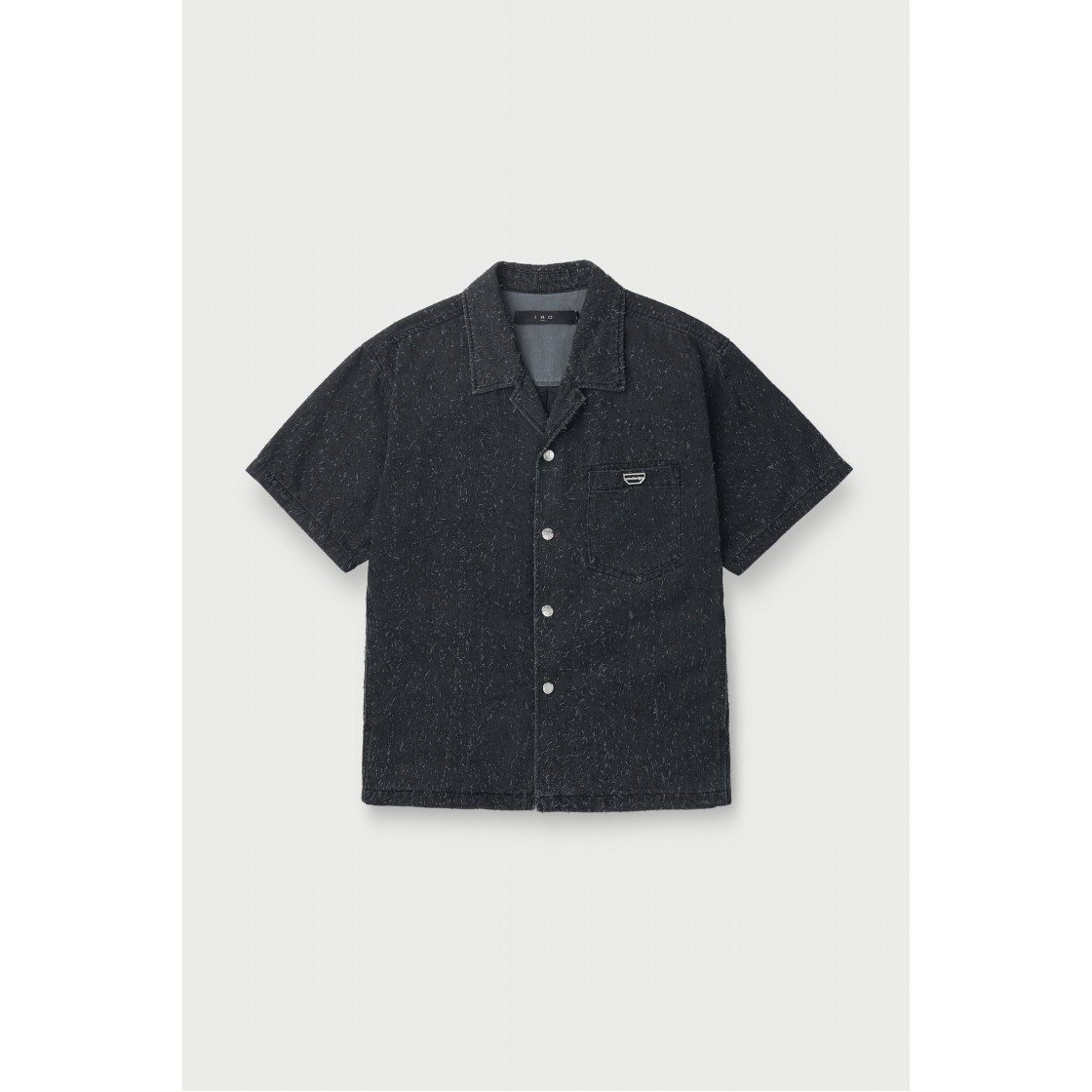 이로 슈쥬리 데님 펀칭 반팔 셔츠 블랙(Iro Szuree Denim Punching Short Sleeve Shirt Black) - 3